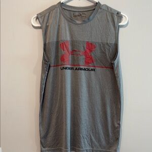 Under Armour Gray and Red Kids Tank Top
